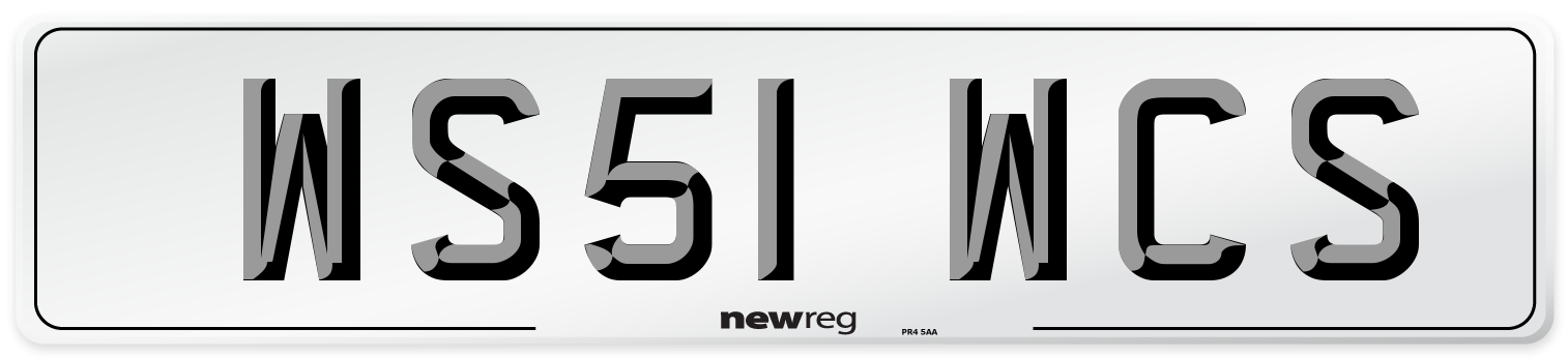 WS51 WCS Number Plate from New Reg